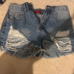 Signature8 Distressed Blue Jean Shorts